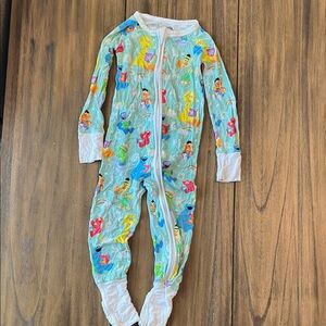 Little Sleepies Sesame Street Blue Kids Footie Pajama